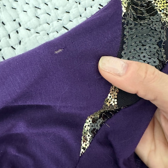 BCBG Purple Mini Dress with Sequin Shoulders-Size XS - Picture 5 of 7